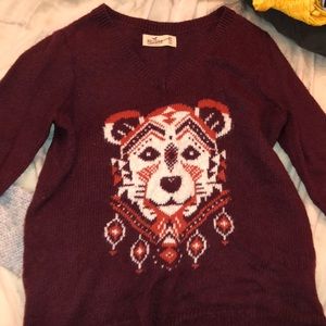 Hollister maroon knit sweater *never worn*